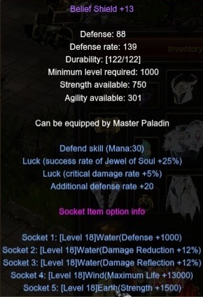 Socket Items Level 1000